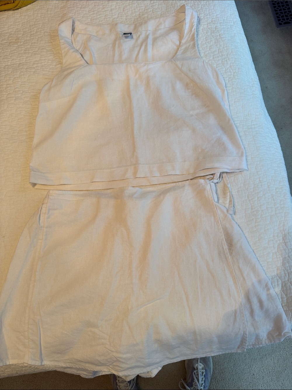 Old Navy Cream Tank Top and Skirt Set